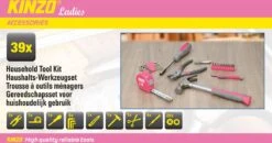 Kinzo Gereedschapsset 39 Stuks - Voor Huishoudelijk Gebruik - Pink 8 Kinzo Gereedschapsset 39 Stuks - Voor Huishoudelijk Gebruik - Pink -WerkPro Verkoopwinkel 1200x633 3