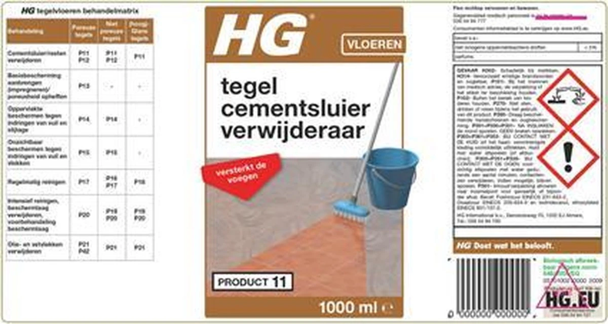 HG Tegel Cementsluierverwijderaar - 1L - Versterkt De Voegen 5 HG Tegel Cementsluierverwijderaar - 1L - Versterkt De Voegen - Afbeelding 3
