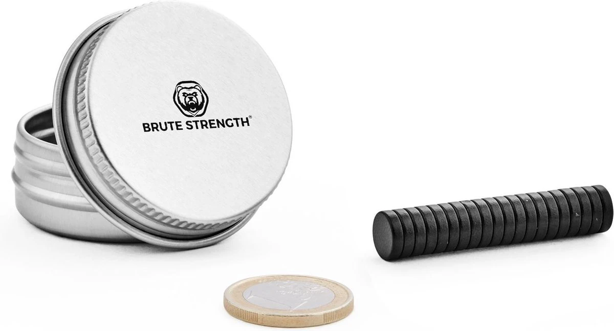 Brute Strength - Super Sterke Magneten - Rond - 8 X 2 Mm - 20 Stuks | Zwart - Neodymium Magneet Sterk - Voor Koelkast - Whiteboard 6 Brute Strength - Super Sterke Magneten - Rond - 8 X 2 Mm - 20 Stuks | Zwart - Neodymium Magneet Sterk - Voor Koelkast - Whiteboard - Afbeelding 4