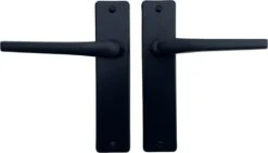 Ami Deurbeslag - Deurklink - Met Deurkruk - Rechthoekig - Aluminium - Zwart - Complete Set - NIEUW Model