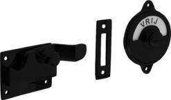 Intersteel WC-overslag Met Bocht Vrij/bezet Mat Zwart