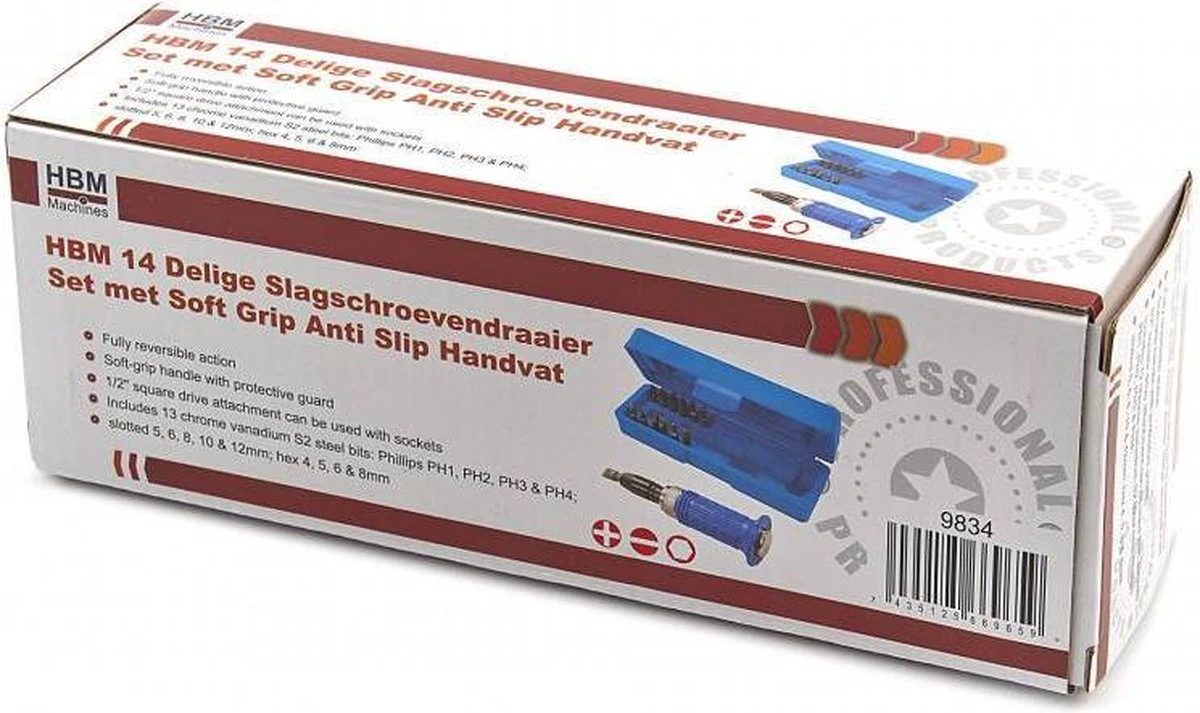 14 Delige Slagschroevendraaier Set Met Soft Grip Anti Slip Handvat 12 14 Delige Slagschroevendraaier Set Met Soft Grip Anti Slip Handvat - Afbeelding 10