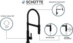 SCHÜTTE Miami Design Keukenkraan - Mengkraan - Draaibare Uitloop Met Soft-Touch Slang - Zwart Mat -WerkPro Verkoopwinkel 1200x714 3