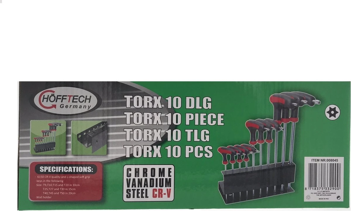 Schroevendraaierset - Torx - T-greep - 10 Delig 6 Schroevendraaierset - Torx - T-greep - 10 Delig - Afbeelding 4