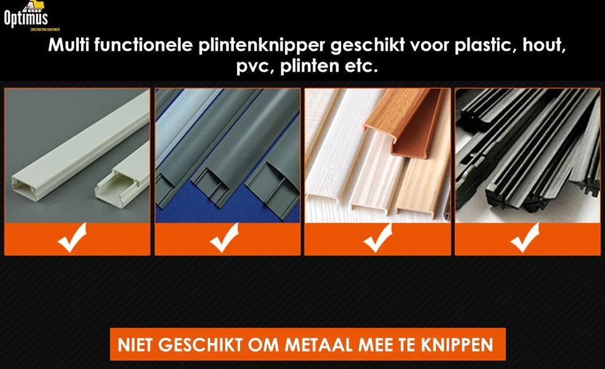 Optimus Professionele Plintenschaar / Verstekschaar 45°-135° - Verbeterd Model - RVS - Plintentang - Plintenknipper - Laminaatknipper 11 Optimus Professionele Plintenschaar / Verstekschaar 45°-135° - Verbeterd Model - RVS - Plintentang - Plintenknipper - Laminaatknipper - Afbeelding 9