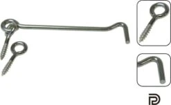 PD® - Windhaak 12cm - Windhaak Met Schroefoog 120mm - Deurvastzetter Voor Buiten En Binnen - Haak Voor Het Open Houden Van Deuren