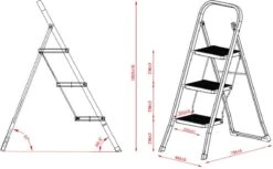 IVOL Huishoudtrap 3 Treden - Keukentrap Inklapbaar - Grijs - Antislip - Max. Hoogte 70.5 Cm -WerkPro Verkoopwinkel 1200x745 2