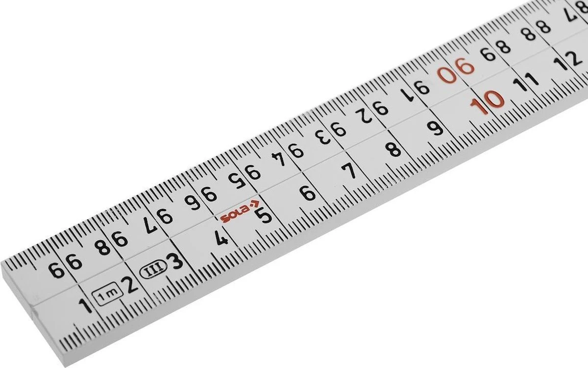 Sola Timmermansduimstok Kunststof 1m 4delig Wit 3081016 9 Sola Timmermansduimstok Kunststof 1m 4delig Wit 3081016 - Afbeelding 7