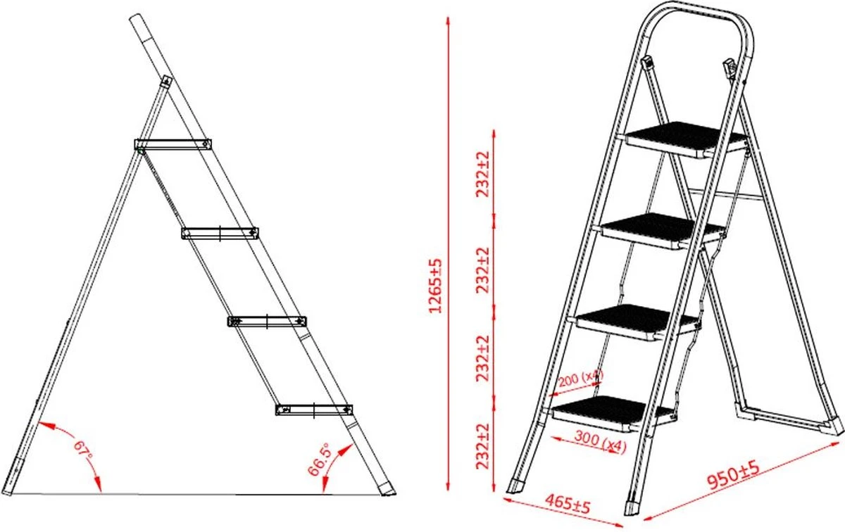 IVOL Huishoudtrap 4 Treden - Keukentrap Inklapbaar - Grijs - Antislip - Max. Hoogte 93 Cm 8 IVOL Huishoudtrap 4 Treden - Keukentrap Inklapbaar - Grijs - Antislip - Max. Hoogte 93 Cm - Afbeelding 6