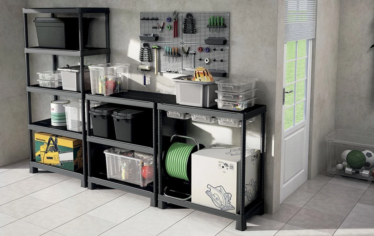 Keter Plus Shelf 90/5 - 5 Planken - 90x40x182cm - Zwart 10 Keter Plus Shelf 90/5 - 5 Planken - 90x40x182cm - Zwart - Afbeelding 8