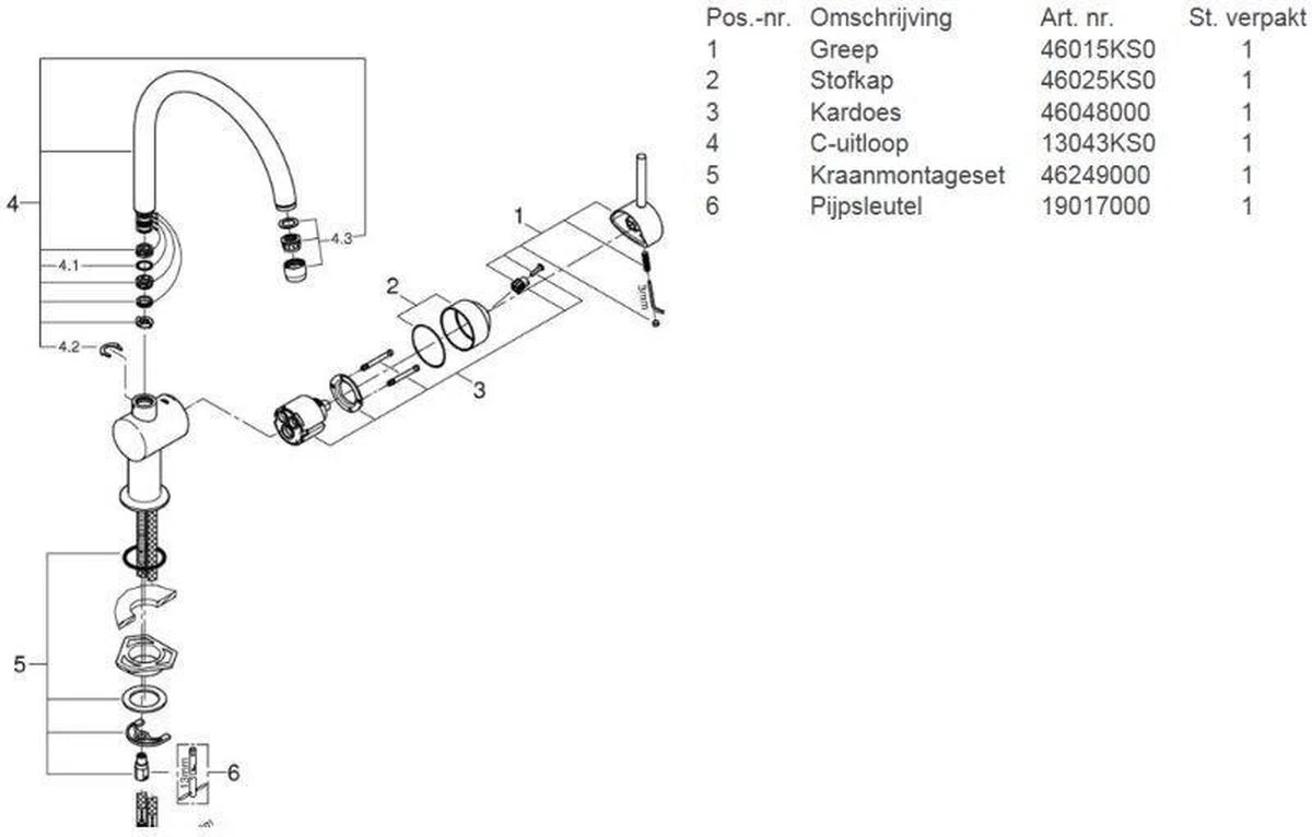 GROHE Minta Keukenkraan Mat Zwart - C-uitloop - Draaibaar - 32917KS0 15 GROHE Minta Keukenkraan Mat Zwart - C-uitloop - Draaibaar - 32917KS0 - Afbeelding 13