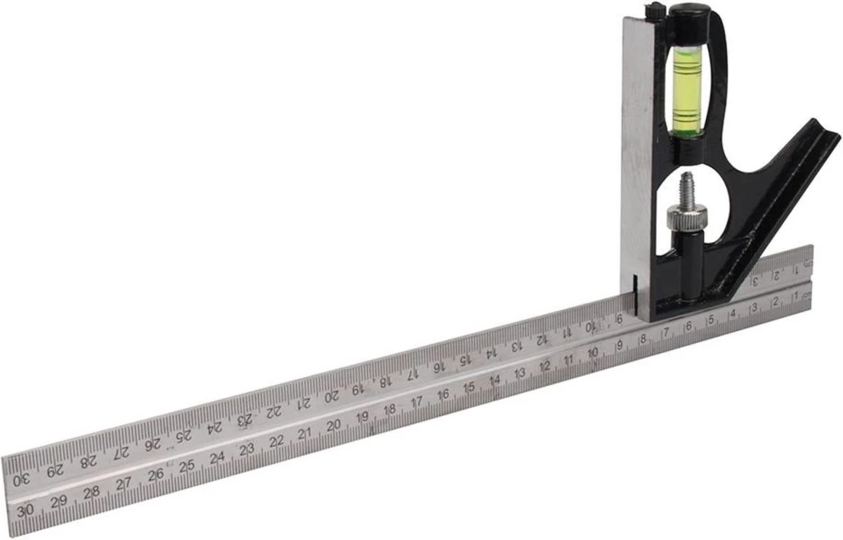 Benson Combinatie Winkelhaak - 45 En 90 Graden - 300 Mm 4 Benson Combinatie Winkelhaak - 45 En 90 Graden - 300 Mm - Afbeelding 2