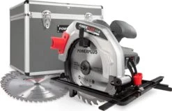 Powerplus POWESET4 Elektrische Cirkelzaag - 1200W - Zaagblad 185mm - Incl. Parallelgeleider, Stofafzuigingaansluiting, Aluminium Gereedschapskoffer En 4 Cirkelzaagbladen Hout -WerkPro Verkoopwinkel 1200x773 9