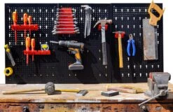 MondiDeal - MondiTools - Gereedschapswand - Gereedschapshouder - Toolhouder - 3-delig Gereedschap Paneel - Inclusief Ophang Accessoires - Wandrek