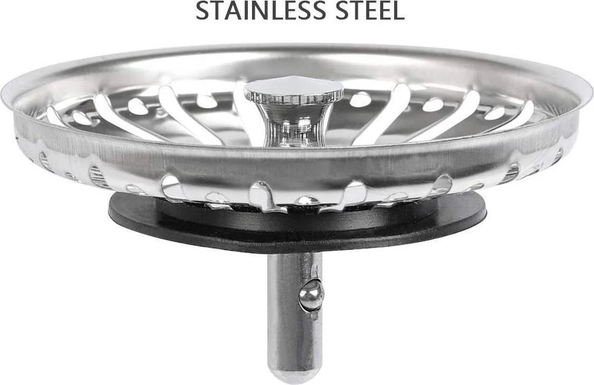 RVS Gootsteen Korfplug Afvoerplug Keuken - Geen Verstopping – Spoelbak Zeef - Afvoerstopper – Gootsteen Zeef - 84 Mm 9 RVS Gootsteen Korfplug Afvoerplug Keuken - Geen Verstopping – Spoelbak Zeef - Afvoerstopper – Gootsteen Zeef - 84 Mm - Afbeelding 7