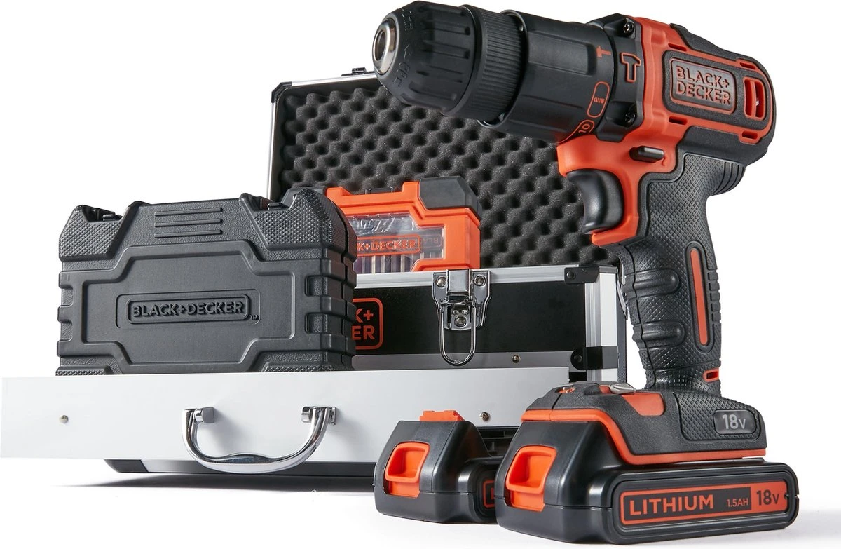 Black & Decker BLACK+DECKER BDC718AS2F-QW Klopboormachine - 18V - Incl. 2 Accu’s - 80 Accessoires 7 Black & Decker BLACK+DECKER BDC718AS2F-QW Klopboormachine - 18V - Incl. 2 Accu’s - 80 Accessoires - Afbeelding 5