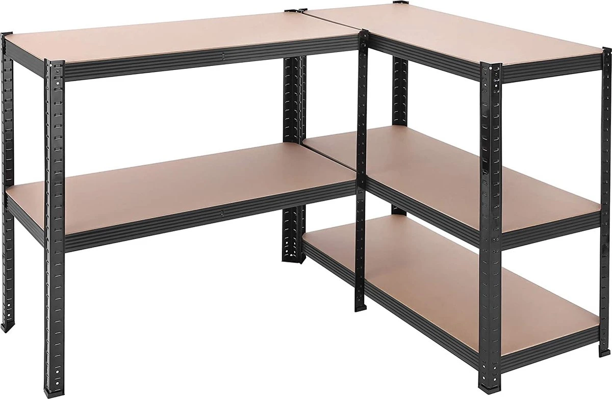 Doogo® Opbergrek XL - Stellingkast - 120 Cm Breed - 5 Jaar Garantie - 180x120x40 Cm - 1000 Kg+ Draagkracht - 200 Kg Per Plank - Monteren Zonder Schroeven - Zwart 15 Doogo® Opbergrek XL - Stellingkast - 120 Cm Breed - 5 Jaar Garantie - 180x120x40 Cm - 1000 Kg+ Draagkracht - 200 Kg Per Plank - Monteren Zonder Schroeven - Zwart - Afbeelding 13