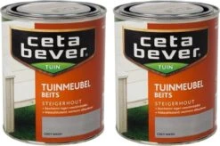 CetaBever Tuinmeubelbeits Steigerhout - Zijdeglans - Grey Wash - 750 Ml - 2 Stuks
