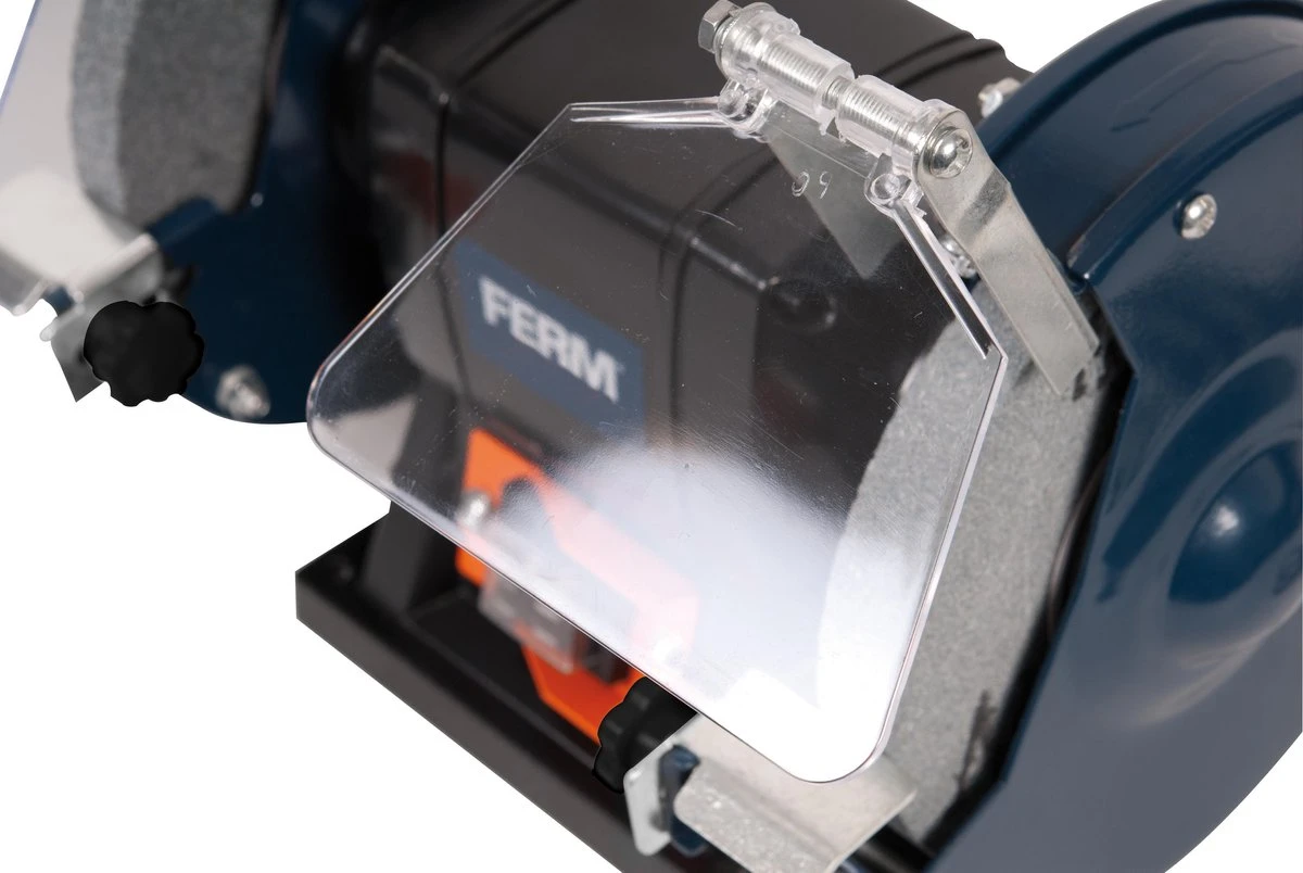 FERM Tafelslijpmachine - 150W - Stofdichte Schakelaar - Vonkvangers - Incl. 2 Slijpschijven Voor Fijn- Als Grof Slijpen 11 FERM Tafelslijpmachine - 150W - Stofdichte Schakelaar - Vonkvangers - Incl. 2 Slijpschijven Voor Fijn- Als Grof Slijpen - Afbeelding 9