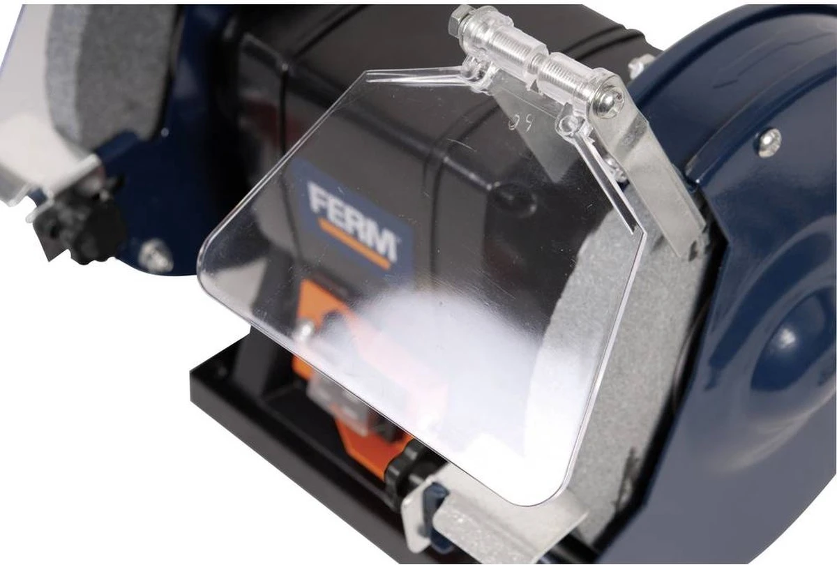 FERM Tafelslijpmachine 250W - Stofdichte Schakelaar - Vonkvangers - Incl. 2 Slijpschijven Voor Fijn- Als Grof Slijpen 14 FERM Tafelslijpmachine 250W - Stofdichte Schakelaar - Vonkvangers - Incl. 2 Slijpschijven Voor Fijn- Als Grof Slijpen - Afbeelding 12