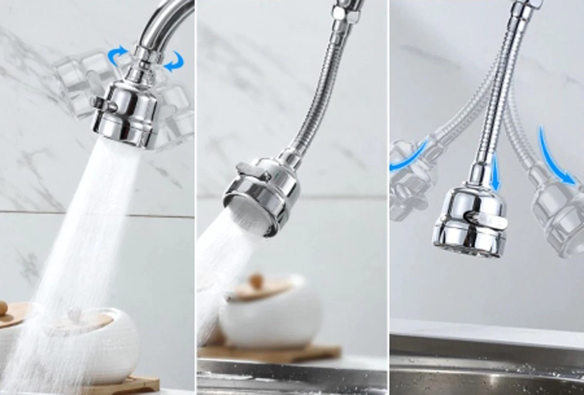 Merkloos Roterende Kraanslang - Waterbesparend - Flexibel Kraan Opzetstuk - 360 Graden Draaibaar - Kraankop - Kraanfilter - Hogedruk Kraan - Sproeikop - Keukenkraan - Kraan Verlengstuk 12 Merkloos Roterende Kraanslang - Waterbesparend - Flexibel Kraan Opzetstuk - 360 Graden Draaibaar - Kraankop - Kraanfilter - Hogedruk Kraan - Sproeikop - Keukenkraan - Kraan Verlengstuk - Afbeelding 10