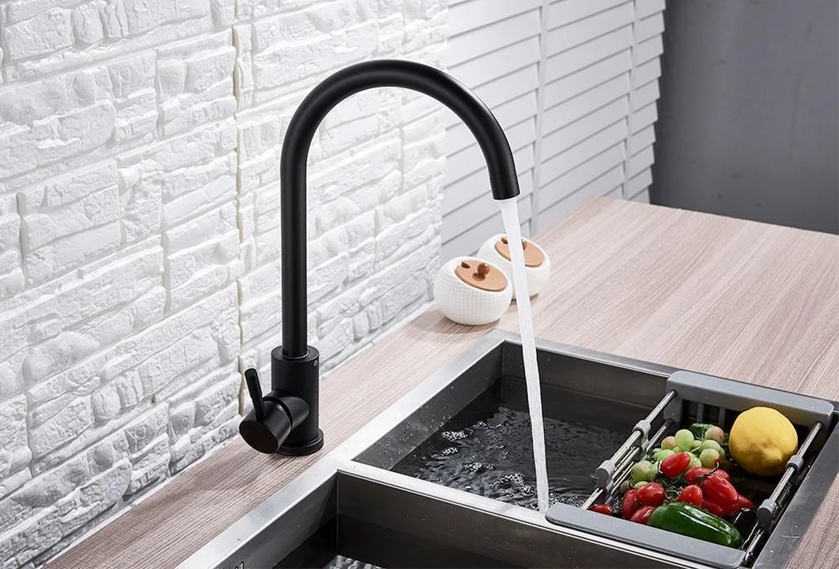 Merkloos Draaibare Keukenkraan Zwart - Mengkraan 3 Merkloos Draaibare Keukenkraan Zwart - Mengkraan