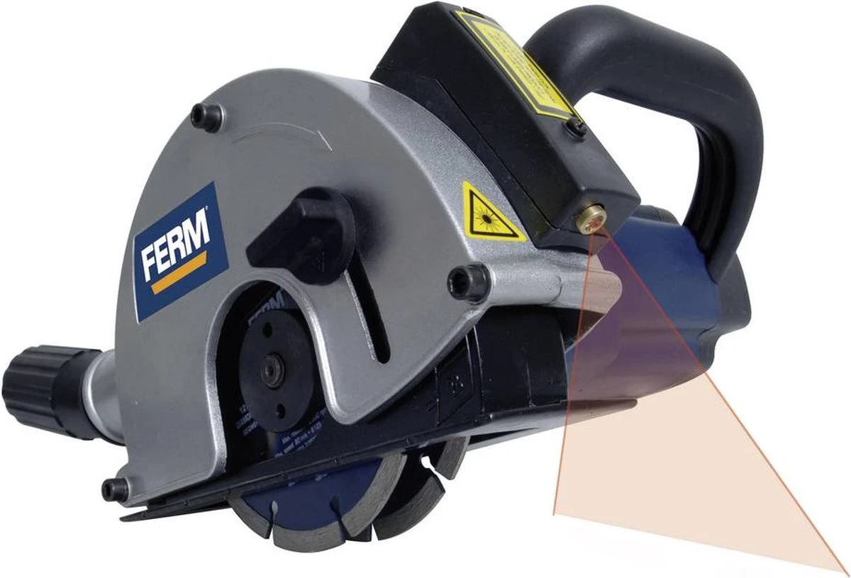 FERM WSM1009 Muurfrees - Freesmachine - 1700W - Met 2 Diamantschijven 125mm - Laser - Stofzuigadapter - Stevige Opbergkoffer 16 FERM WSM1009 Muurfrees - Freesmachine - 1700W - Met 2 Diamantschijven 125mm - Laser - Stofzuigadapter - Stevige Opbergkoffer - Afbeelding 14