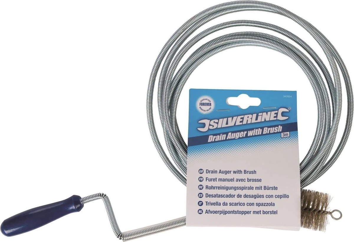 Silverline Afvoerpijp Ontstopper - Met Borstel - Ø 9 Mm X 3 Meter 4 Silverline Afvoerpijp Ontstopper - Met Borstel - Ø 9 Mm X 3 Meter - Afbeelding 2