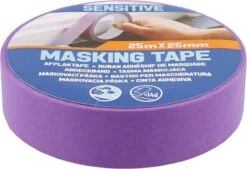 Merkloos Afplaktape 25mx25 Mm - Schilderstape - Tape 25 Meter - Breed 25 Mm - Paars Masking Tape Sensitive - Verfbenodigdheden