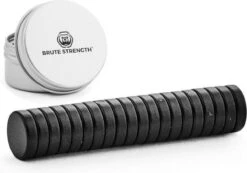 Brute Strength - Super Sterke Magneten - Rond - 8 X 2 Mm - 20 Stuks | Zwart - Neodymium Magneet Sterk - Voor Koelkast - Whiteboard