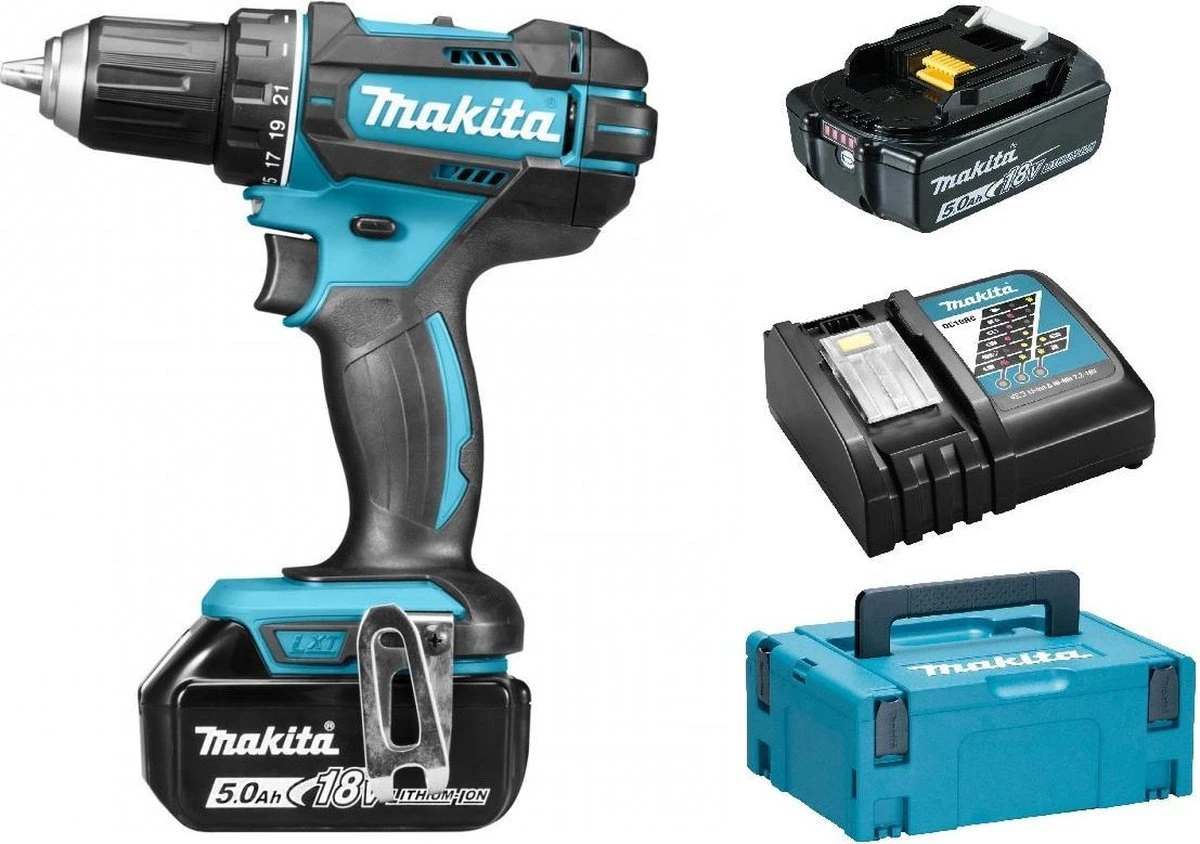 MAKITA DDF482RTJ Boor-/Schroefmachine Set - 18V - Li-Ion Accu - 2x 5.0Ah Accu - In Mbox 9 MAKITA DDF482RTJ Boor-/Schroefmachine Set - 18V - Li-Ion Accu - 2x 5.0Ah Accu - In Mbox - Afbeelding 7