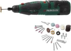 PARKSIDE® Multifunctionele Accu Fijn Boor Rechte Slijpmachine - Slijper - Met 44 Opzetstukken In Een Opbergbox - 50 Delig Toebehoren - Voor Boren, Frezen, Graveren, Polijsten, Reinigen, Slijpen Of Snijden - 12 V Accu 1,3 Ah Met Li-Ionen Technologie -WerkPro Verkoopwinkel 1200x853