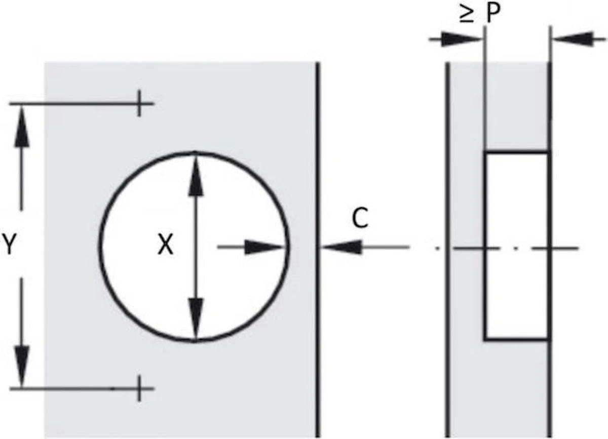 GRIFFON Standaard Scharnier Voorliggend 110° 7 GRIFFON Standaard Scharnier Voorliggend 110° - Afbeelding 5