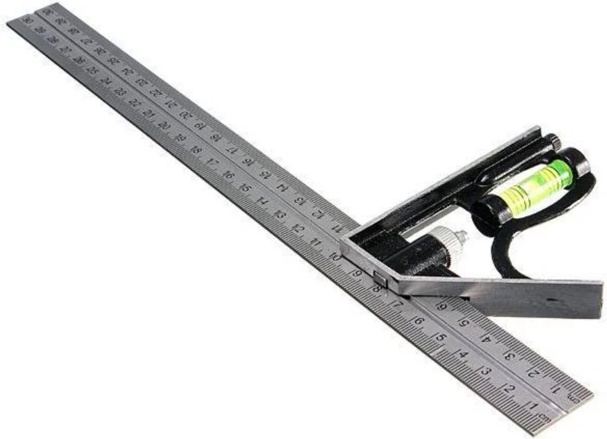 Benson Combinatie Winkelhaak - 45 En 90 Graden - 300 Mm 7 Benson Combinatie Winkelhaak - 45 En 90 Graden - 300 Mm - Afbeelding 5