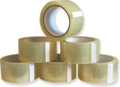 Merkloos Verpakkingstape Transparant PP Acryl 50mmx66m één Pak Met 6 Rollen