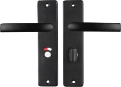 Starx Deurklink Zwart – Deurbeslag – Deurschild Met Toiletsluiting (WC57–5) – Deurklink Blok