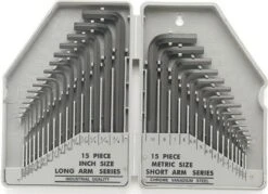 SAE/M Inbussleutelset – Inbus - 30-delig - 0.028 Tot 3/8 Inch