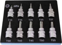 SATRA 3/8" Torx Doppen Set T10 T/m T55 (10-delig)
