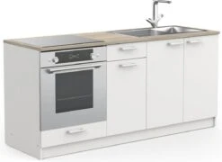 Belfurn - Keukenkast - Onderkast Cooking 180cm In Witte Melamine Met Eiken Blad -WerkPro Verkoopwinkel 1200x876 6