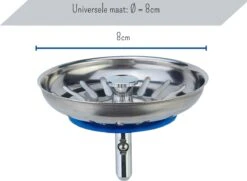 Merkloos Gootsteen Afvoer Plug Voor De Keuken - Universeel - Super Sterk - Wasbak - Afvoerstop - Ontstopper - Zeef - Korfplug - Wastafel - 1 Stuk - 80 Mm - RVS -WerkPro Verkoopwinkel 1200x877 5