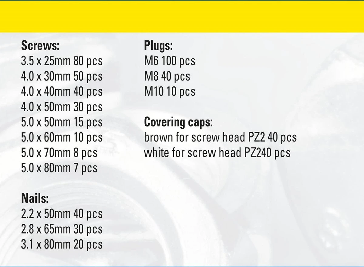 Set Schroeven, Pluggen En Spijkers - 560-delig - Gegalvaniseerd - In Opbergkoffer 6 Set Schroeven, Pluggen En Spijkers - 560-delig - Gegalvaniseerd - In Opbergkoffer - Afbeelding 4