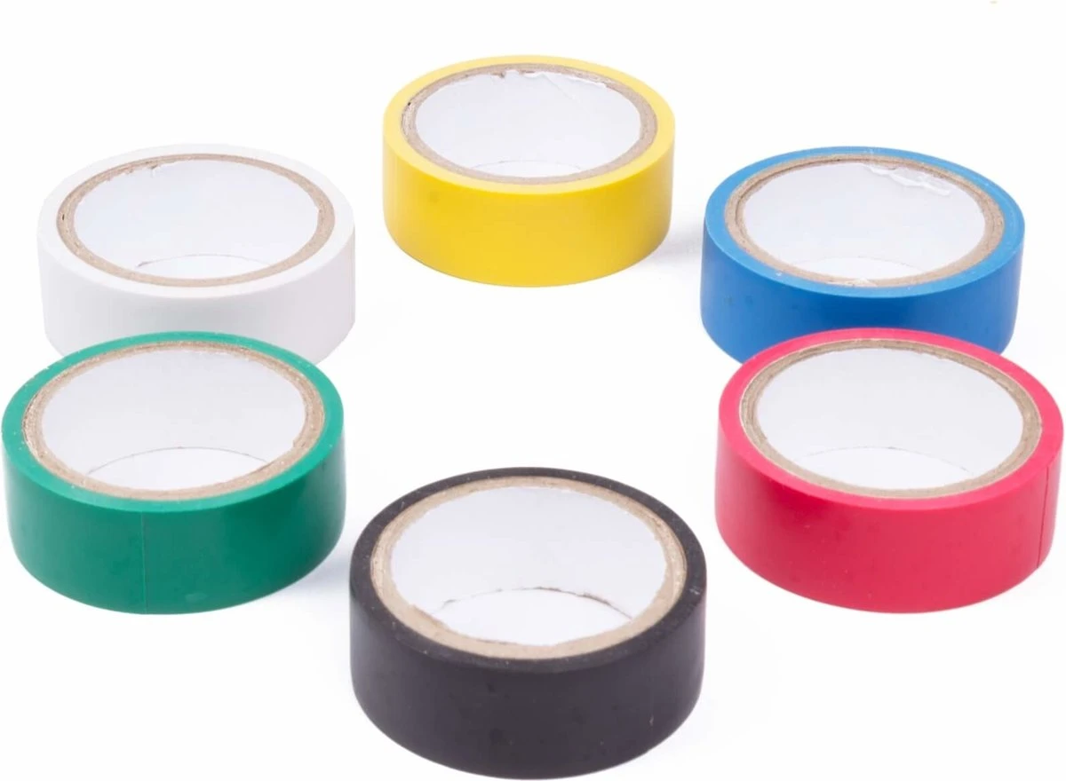 Benson PVC Isolatieband 3 Meter X 18 Mm - 6 Kleuren 4 Benson PVC Isolatieband 3 Meter X 18 Mm - 6 Kleuren - Afbeelding 2