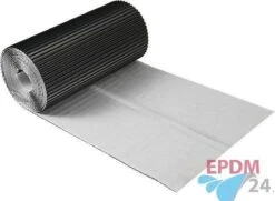 Aluminium Loodvervanger Zelfklevend 30 Cm X 5 Meter - Zwart Geribbeld