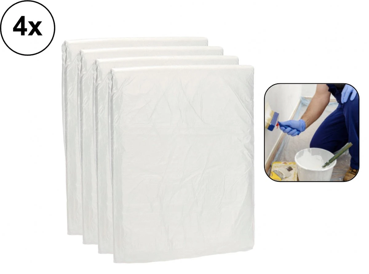 4x PD® - Afdek Folie - Schilder Afdekfolie - 5 X 4 Meter - Transparant - In Totaal 80m2 - 7 Micron 3 4x PD® - Afdek Folie - Schilder Afdekfolie - 5 X 4 Meter - Transparant - In Totaal 80m2 - 7 Micron