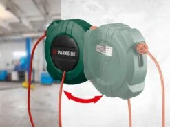 PARKSIDE Perslucht Slanghaspel - 10 M / Aansluitslang Compressor: 3 M - Met Automatisch Oprolsysteem - Werkdruk: Max. 10 Bar -WerkPro Verkoopwinkel 1200x900 84