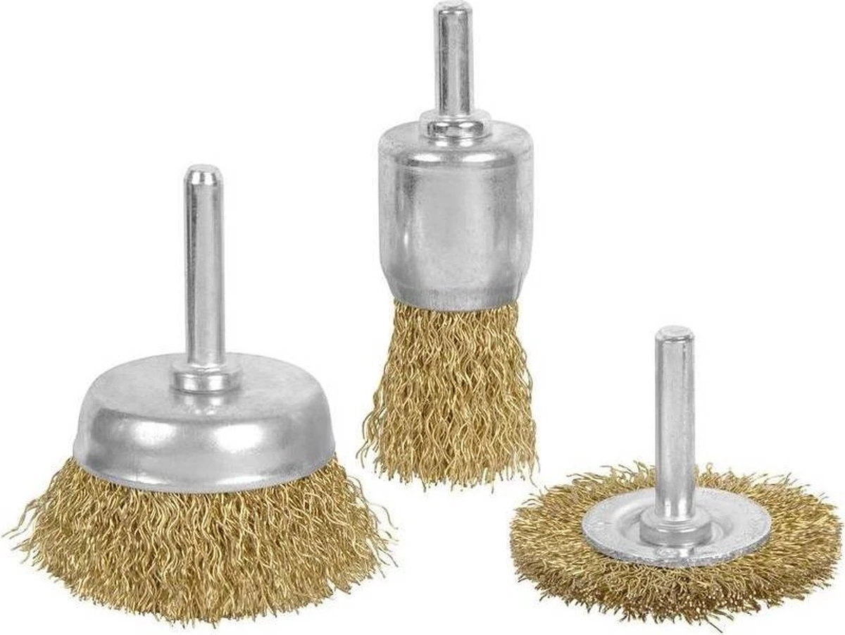 Topgear Staalborstelset Met Stift 6 Mm T.b.v. Boormachine - 3 Delig 4 Topgear Staalborstelset Met Stift 6 Mm T.b.v. Boormachine - 3 Delig - Afbeelding 2