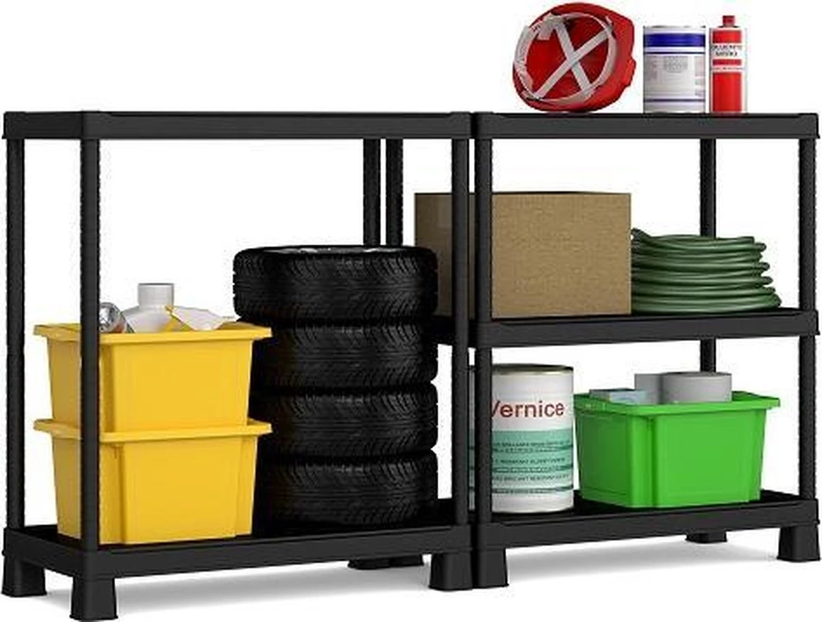 Keter Plus Shelf 90/5 - 5 Planken - 90x40x182cm - Zwart 11 Keter Plus Shelf 90/5 - 5 Planken - 90x40x182cm - Zwart - Afbeelding 9