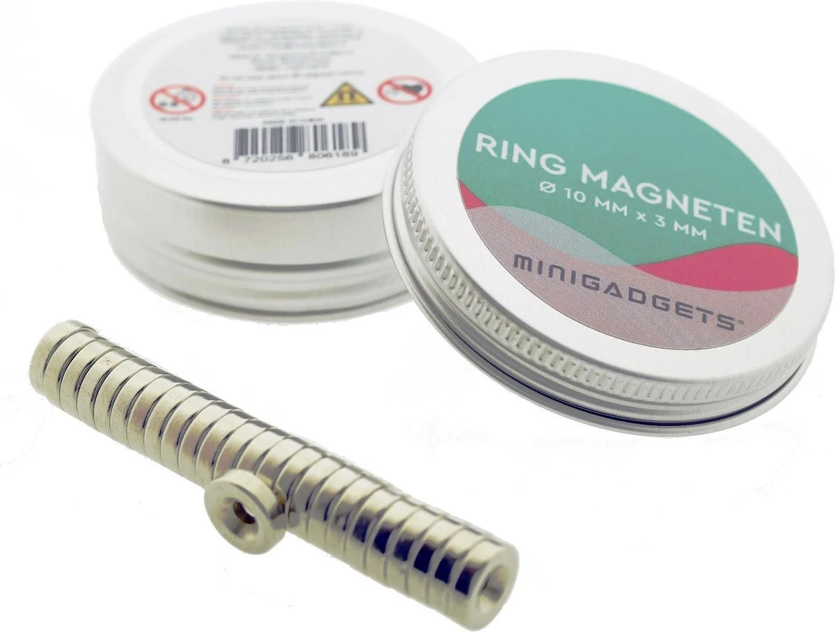 Super Sterke Ring Magneten - 10 X 3 Mm (10-stuks) - Rond - Neodymium - Minigadgets - Koelkast Ringmagneten - Whiteboard Magneten – Klein - Ronde - 10x3mm 6 Super Sterke Ring Magneten - 10 X 3 Mm (10-stuks) - Rond - Neodymium - Minigadgets - Koelkast Ringmagneten - Whiteboard Magneten – Klein - Ronde - 10x3mm - Afbeelding 4