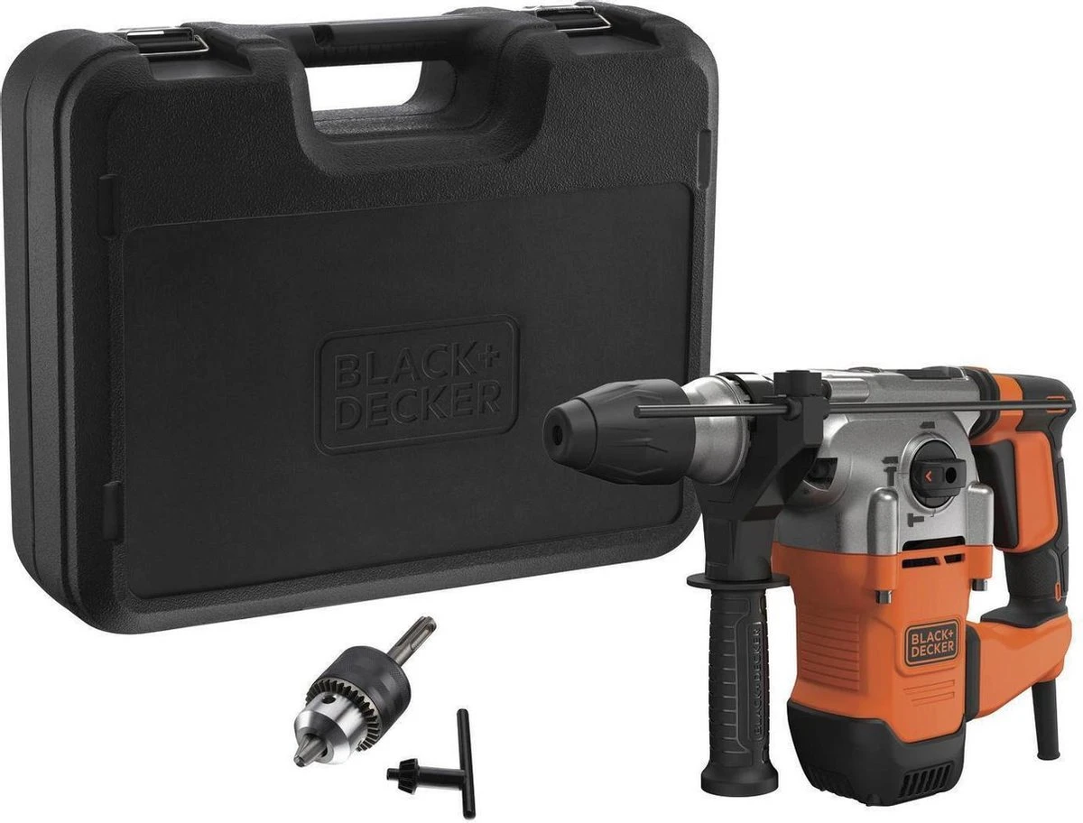 Black & Decker BLACK+DECKER BEHS03K-QS Boorhamer - Pneumatisch - 1250W - Incl. Accessoires In Koffer 3 Black & Decker BLACK+DECKER BEHS03K-QS Boorhamer - Pneumatisch - 1250W - Incl. Accessoires In Koffer