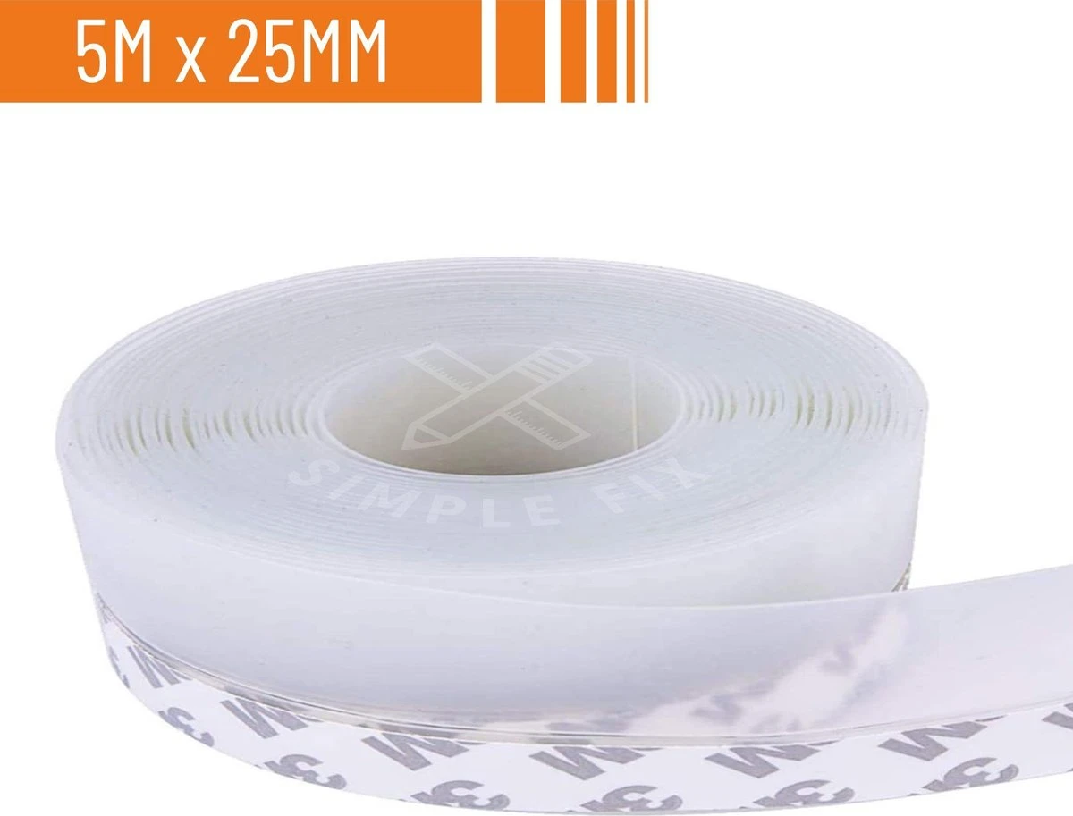 Simple Fix Tochtstrip - 500cm X 2.5cm - Tochtstrips Voor Deuren - Tochtstopper - Tochtrol - Tochtband - Tochthond - Zelfklevend En Isolerend 3 Simple Fix Tochtstrip - 500cm X 2.5cm - Tochtstrips Voor Deuren - Tochtstopper - Tochtrol - Tochtband - Tochthond - Zelfklevend En Isolerend